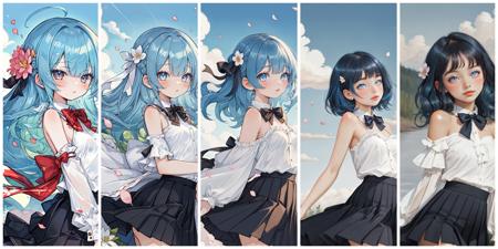 Same character rendered in photorealistic, artistic, and anime styles